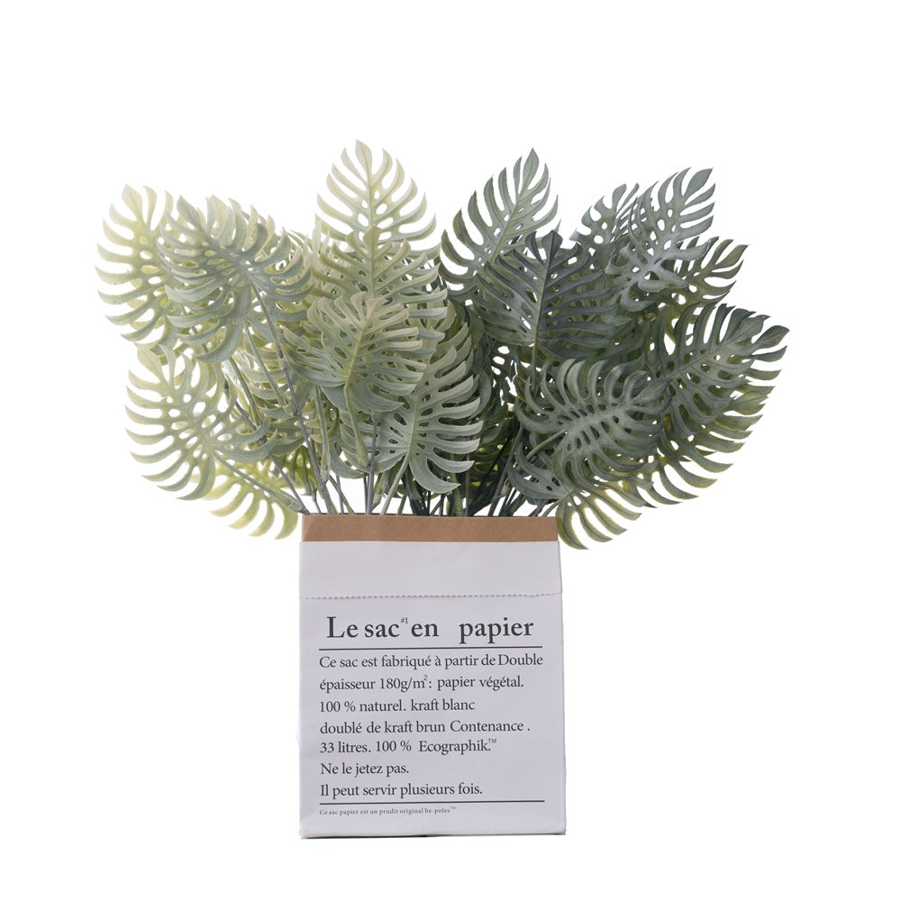 Realistic Green Plastic Turtle Shell Leaves - Artificial Flower and Faux Plant Decoration for Weddings, Events, and Home Décor - CL16103