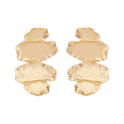 Chic Vintage French-Inspired Gold Earrings – Elegant Lightweight Luxury Studs Perfect for Unique Style