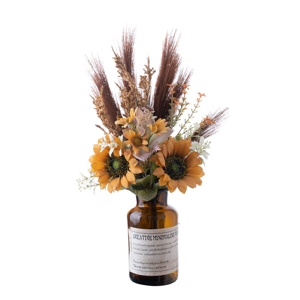 Stunning Faux Sunflower Bouquet by Fushan Design – Perfect for Home Décor, Weddings, and Wall Art – CF01318