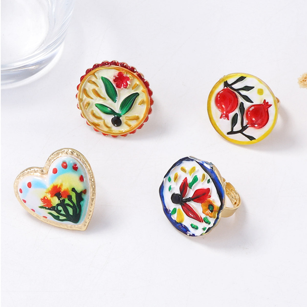 Artistic Bohemian Floral Heart Open Ring for Women - Unique Alloy Design, Perfect for Everyday Wear and Special Occasions