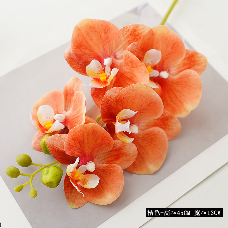 Stunning Artificial Orchid Floral Arrangement -  5-Head Butterfly Orchid Decor for Home, Perfect for Photography Props, and Durable Resin Finish