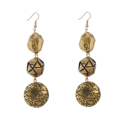 Artisanal Vintage-Inspired Geometric Tassel Drop Earrings with Unique Textured Design – Versatile Casual Style for Effortless Fashion