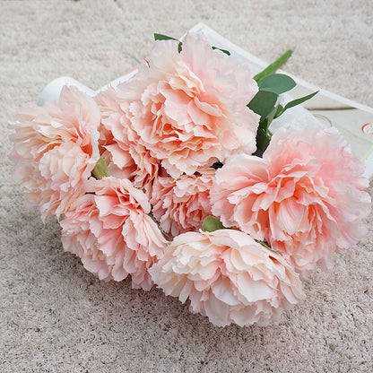 Realistic Silk Peony Bouquet - 7-Head Faux Peony Flowers for Valentine's Day, Weddings, and Home Décor - Perfect for Elegant Decoration and Lasting Beauty