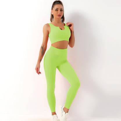 Quick Dry Yoga Set with Shockproof Sports Bra Yoga Tank and Long Leggings Comfort for Active Workout Enthusiasts