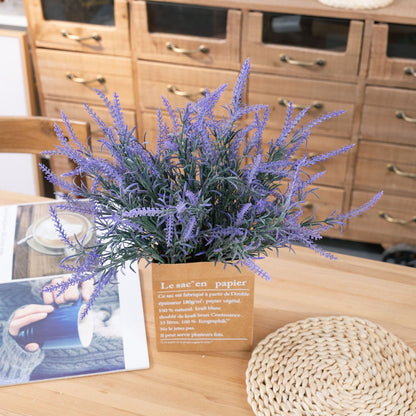 Elegant 15-Branch Faux Lavender Flowers - Realistic Greenery for Home Décor - Perfect for INS Aesthetic - CL16107