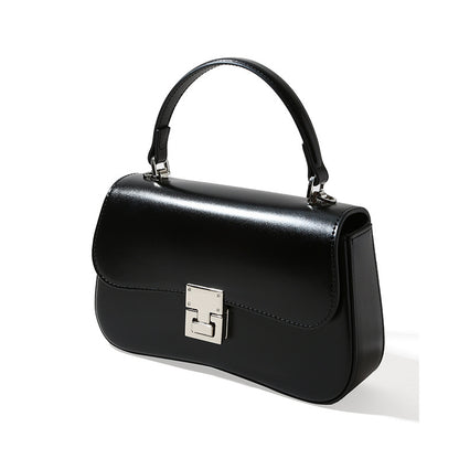 Women's Genuine Leather Tote Bag Versatile Spring Fashion Handbag with Shoulder and Crossbody Options Chic Minimalist Commuter Square Purse