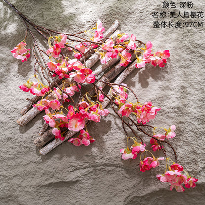 Stunning INS Style Cherry Blossom & Nordic Plum Blossom Artificial Flowers - Perfect Home Decor & Wedding Celebration Accents (Model MW38958)