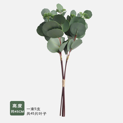 Realistic Faux Eucalyptus Greenery for Scandinavian Home Decor – Soft Touch 3D Printed Handcrafted Botanical Bouquet