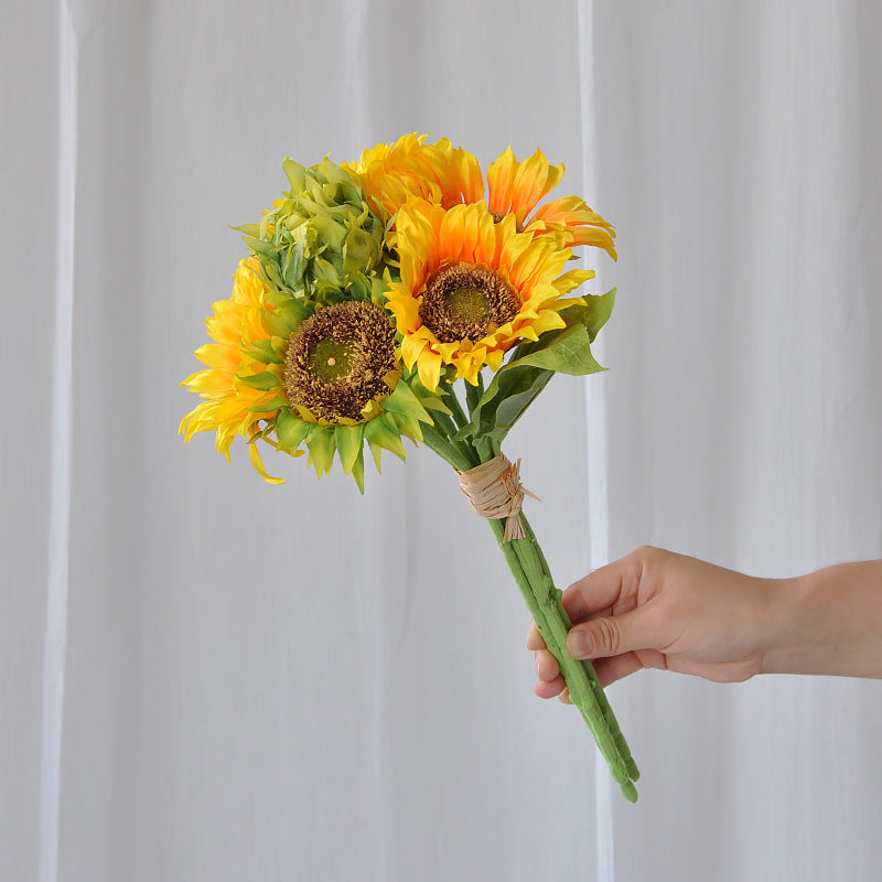 Vibrant 6-Head Sunflower Bouquet - Perfect for Home Décor, Event Styling, and Photography Props