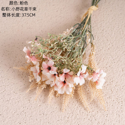 Charming Artificial Wildflower Bouquet - Realistic Decorative Dried Flowers for Home Décor | Perfect for Weddings, Events & Everyday Elegance - DY1-4389