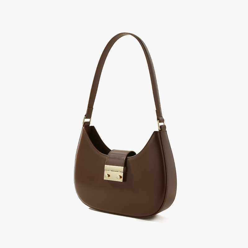 Chic Genuine Leather Women's Shoulder Bag for Fall and Winter High End Commuter Dumpling Bag Unique Handheld Design for Everyday Use