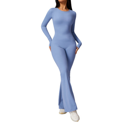 Women's Long Sleeve Yoga Bodysuit Form Fitting Activewear for Fitness and Gym Sessions Style 8705