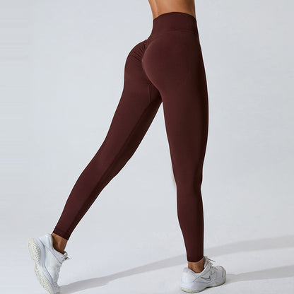 Seamless Peach Lift Yoga Pants for Women V Curve Shaping Tight Leggings for Outdoor Sports and Fitness