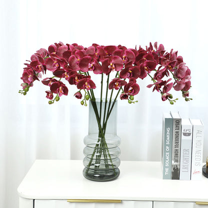 Luxurious Touch Moisturizing Orchid Home Decoration - Elegant Artificial Flower Arrangement for Living Room with Chic Pot