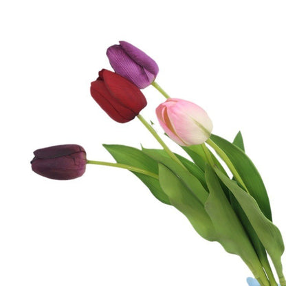 Realistic Touch Moisture-Proof Single Stem Artificial Tulip - Perfect for Home Decor, Dining Table Centerpieces, and Wedding Floral Arrangements