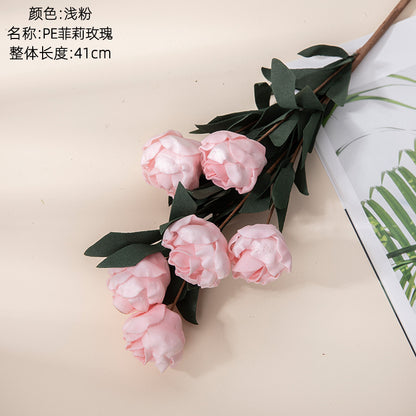 Stunning Faux Peony Roses for Home Decor - Perfect Wedding Bouquet, Aisle Decorations, and Floral Wall Art - PE Material - Model MW09918