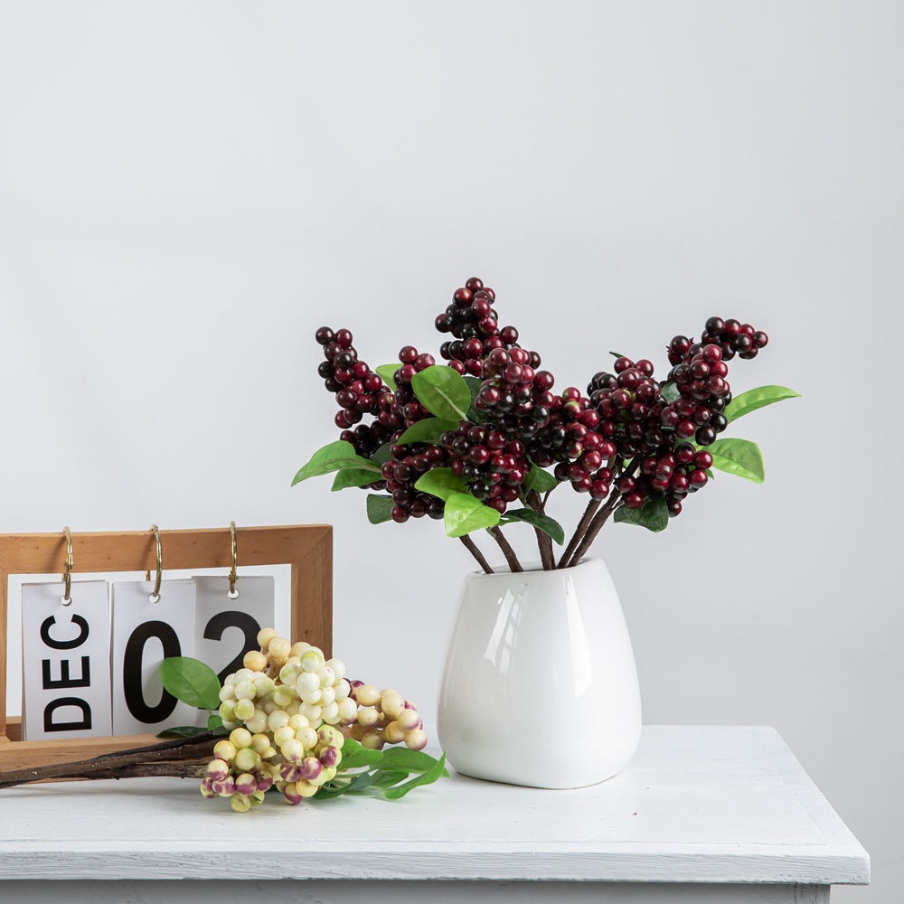 Realistic Christmas Berry Pod Faux Floral Arrangement - Perfect Holiday Decor for Home and Office - GF13797B