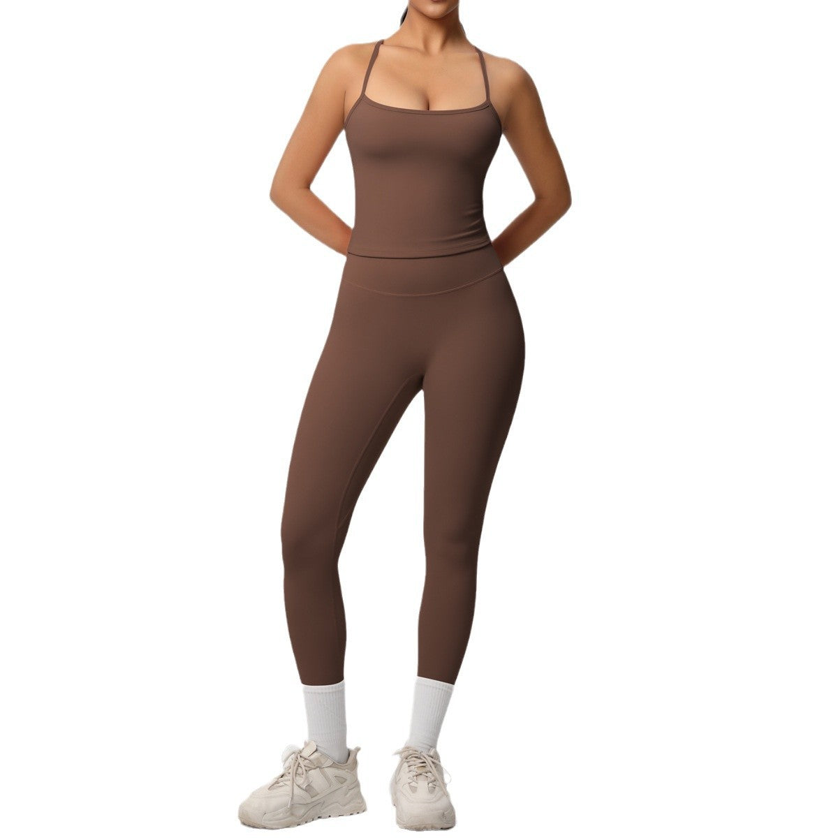 Double Sided Brushed Knit Women's Yoga and Fitness Outfit Lightweight Comfortable and Activewear Set for Running Gym and Workout