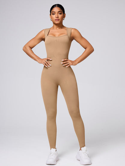 Peach Butt Shaping Women's Dance Bodysuit High Intensity Workout and Yoga Jumpsuit with Long Pants for Performance