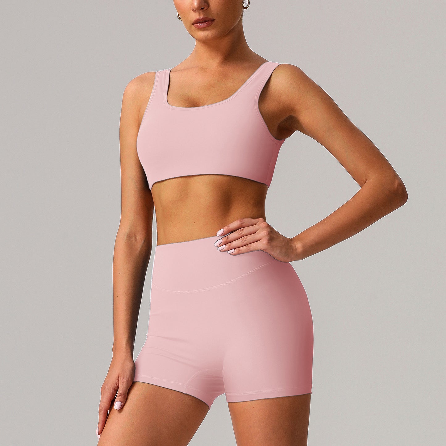 High Waisted Peach Butt Yoga Set Stretchy Comfortable Sportswear with Enhanced Support for All Fitness Levels