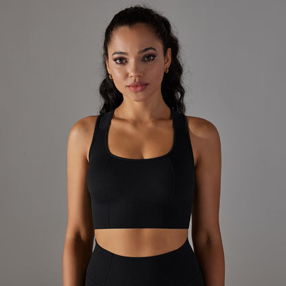 Seamless Quick Dry Yoga Tank Top with Racerback Design Shock Absorbing Sports Bra for Women for Running and Gym Fitness