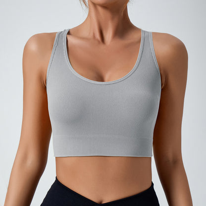 Seamless Ribbed Sports Bra and Yoga Top for Women Support for Running Gym Workouts and Everyday Fitness Quick Dry Shock Absorbent and