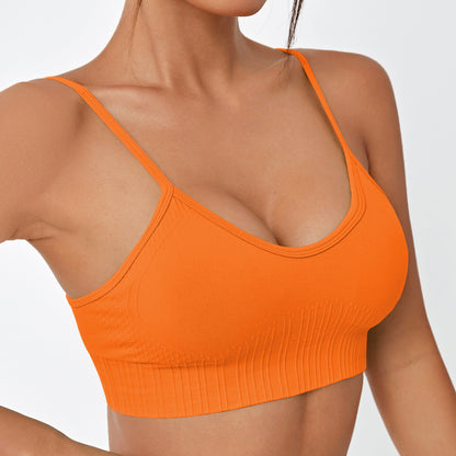 Seamless Adjustable Strappy Yoga Bra for High Impact Support Shockproof High Elasticity and Enhanced Lift for Outdoor Fitness Activities