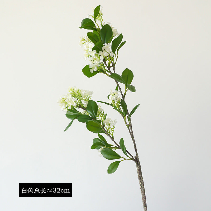 Realistic Golden Osmanthus Branch - Stunning Home Decor Artificial Green Plant Fake Flowers - Perfect for Photography Props and Elegant Interior Design