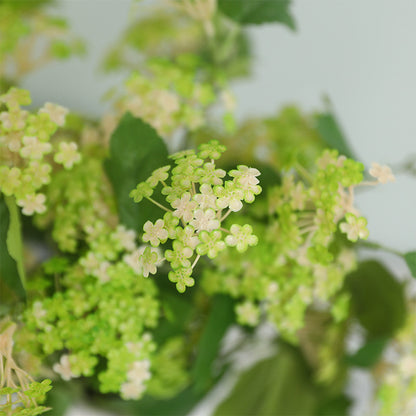 Elegant Single Stem 2-Branch Snowball Hydrangea Faux Flowers for Home and Wedding Decor - Perfect for Floral Arrangements and Lasting Beauty