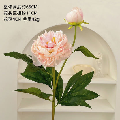 Realistic Single Stem Large Peony Artificial Flower – Perfect for Wedding Venue Decor, Home Table Arrangements, and Silky Fabric Floral Accents