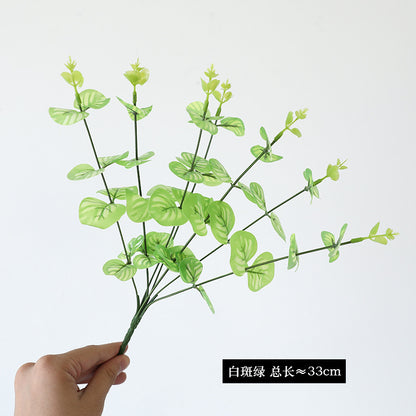 Realistic 7-Branch Small Leaf Money Plant - Perfect Floral Arrangement Accessory for Weddings & Elegant Home Decor