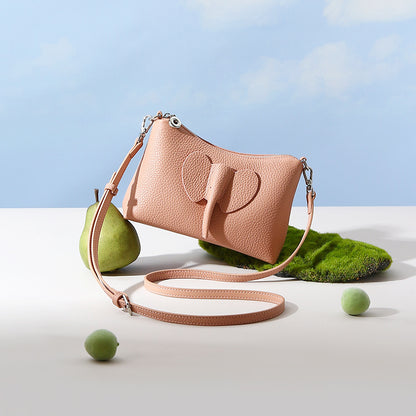 Genuine First Layer Cowhide Handbag for Women Spring Leather Tote Versatile Shoulder Bag Unique Creative Crossbody Mini Bag