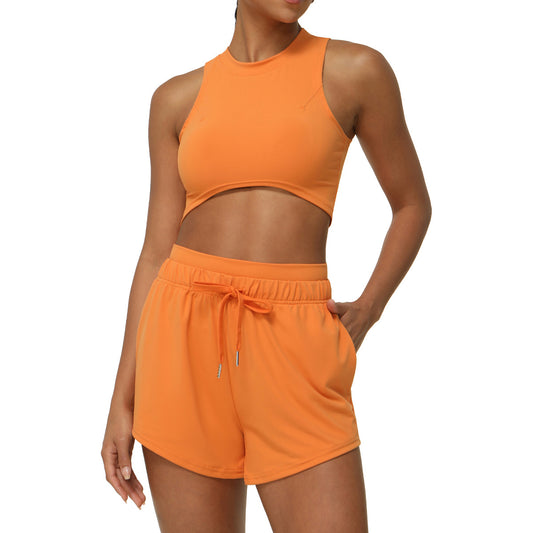 High Waisted Quick Dry Running and Yoga Set Sporty Tank Top and Shorts for Comfort and Performance