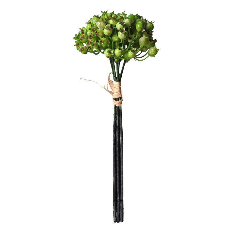 Realistic Berry and Bloom Bouquet with Faux Roses, Hawthorn, and Crabapple Flowers – Perfect for Home Decor and Wedding Floral Arrangements