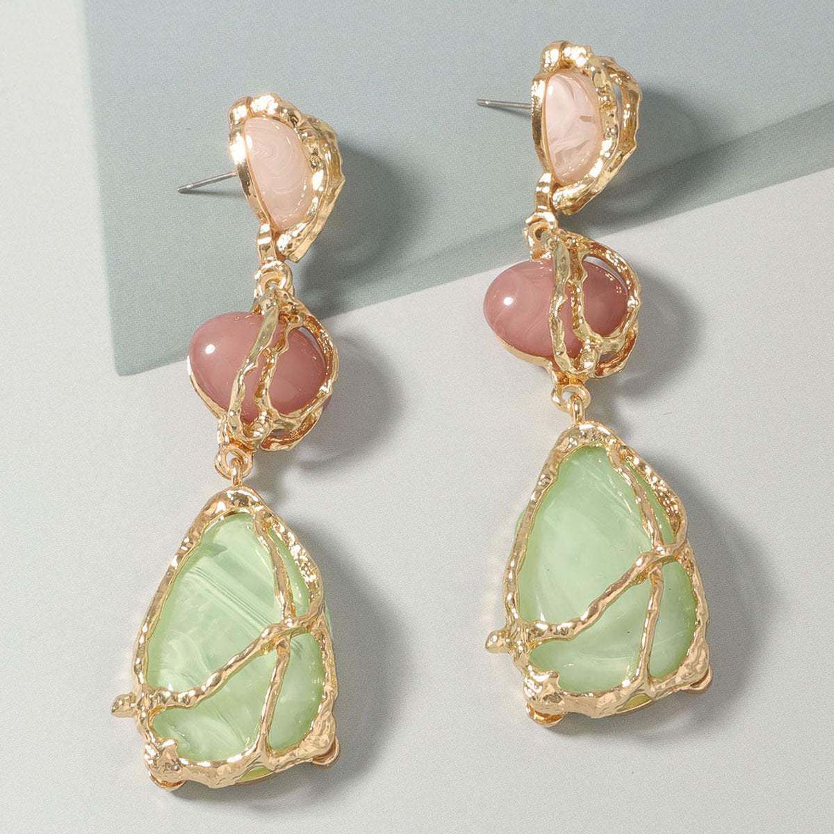 Best-Selling Bohemian Colorful Acetic Acid Resin Alloy Long Drop Earrings - Trendy, Lightweight, and Stylish Jewelry for Every Occasion