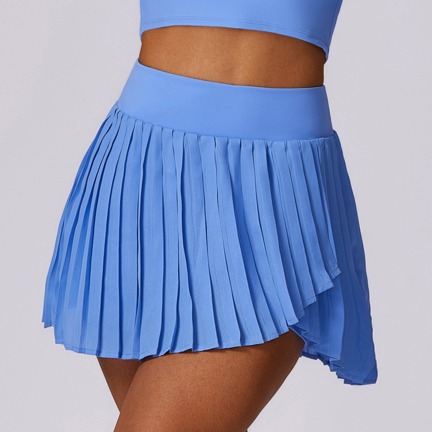 Women's Quick Dry Pleated Athletic Skirt Faux Two Piece Tennis Skort with Built In Shorts for Comfort No See Through Design for Gym and Sports