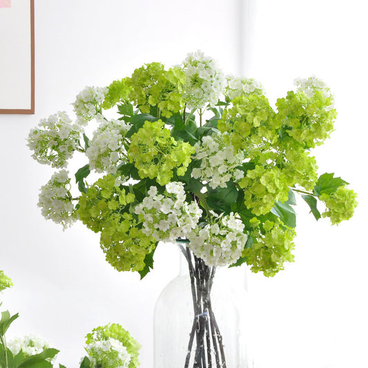 Realistic Snowball Hydrangea Artificial Flowers – Elegant 3-Head Design for Hotel, Home, and Event Decor – Perfect for Living Room Soft Furnishings, Weddings, and Special Celebrations