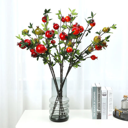 Stunning 6-Piece Pomegranate Fruit Simulation Flower Arrangement – Perfect for New Year Home Decoration and Elegant Soft Furnishings