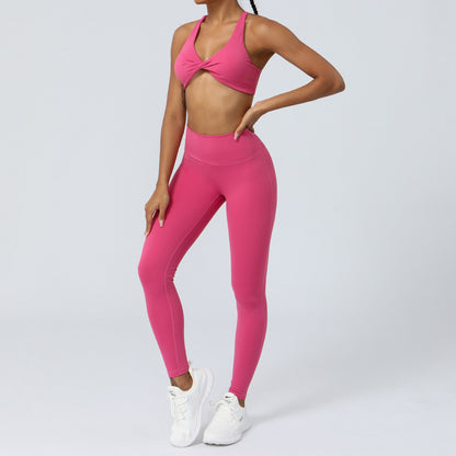 High Waisted Yoga Set for Women Sculpting Butt Lifting Running and Fitness Outfit Breathable Stretchy Activewear for All Workouts