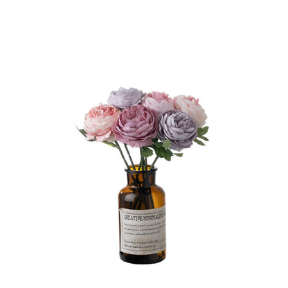 Realistic Single Stem Tea Rose and Night Rose for Home Décor - Perfect for Weddings, Bridal Bouquets, and Floral Arrangements (Model MW57892)