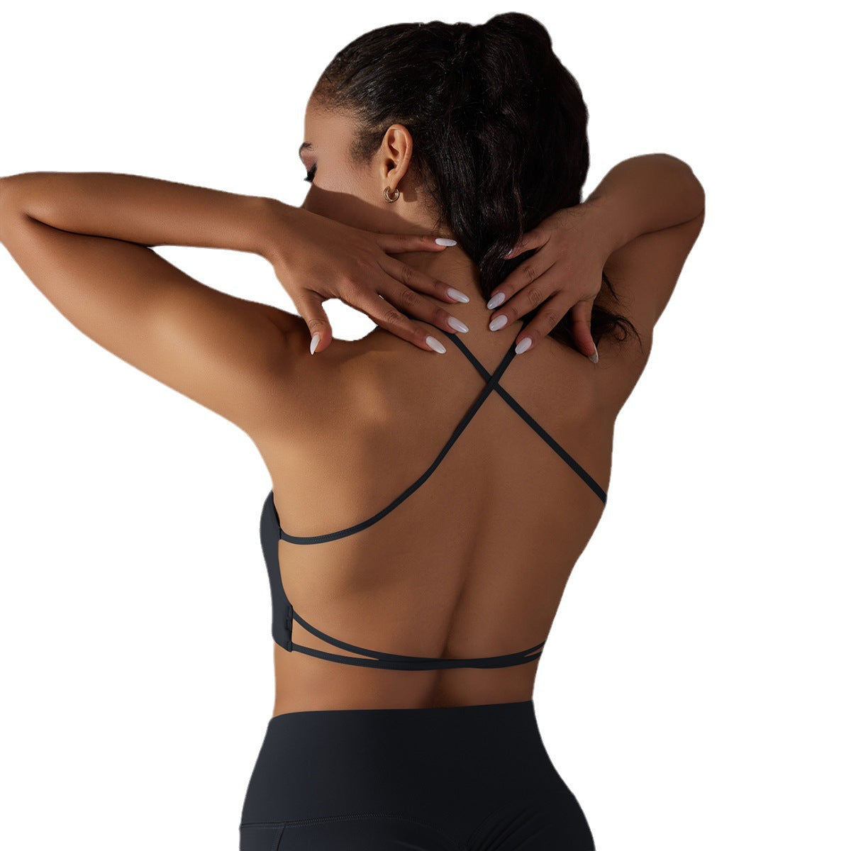 Square Neck Sports Yoga Bra with Cross Back Design Breathable Quick Dry Summer Wear for Maximum Comfort and Performance