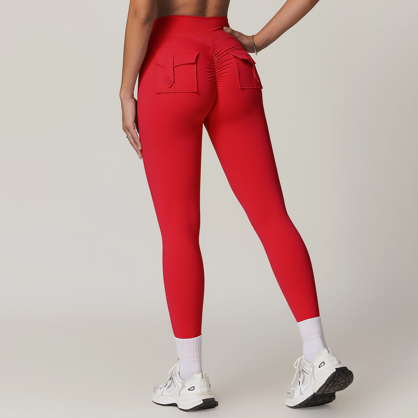 High Waisted Yoga Pants with Pockets Peach Butt Enhancing Fitness Leggings for Comfort and Style Model 8882