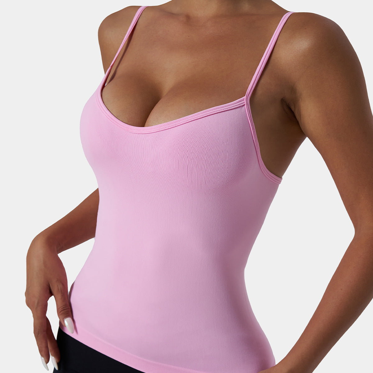 Breathable Women's Yoga Tank Top with Thin Straps High Elasticity Quick Dry Workout Sports Bra for Comfort and Style