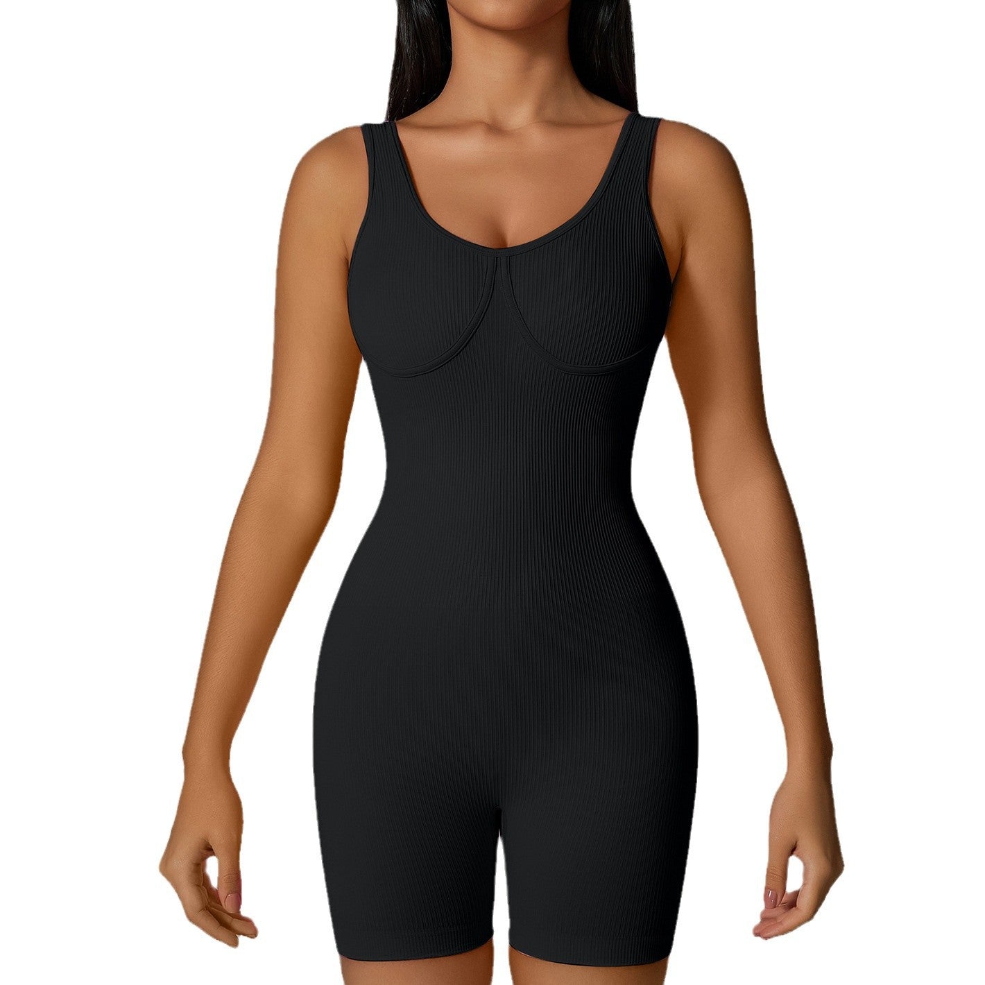 Sculpting Strappy Back Bodysuit Women's Yoga Jumpsuit for Running Fitness Everyday Comfort