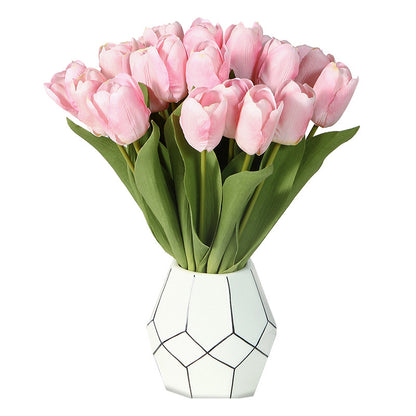 Realistic Touch Faux Tulip Flowers -  PU Moisture-Resistant Floral Arrangement for Photography, Weddings, and Home Décor