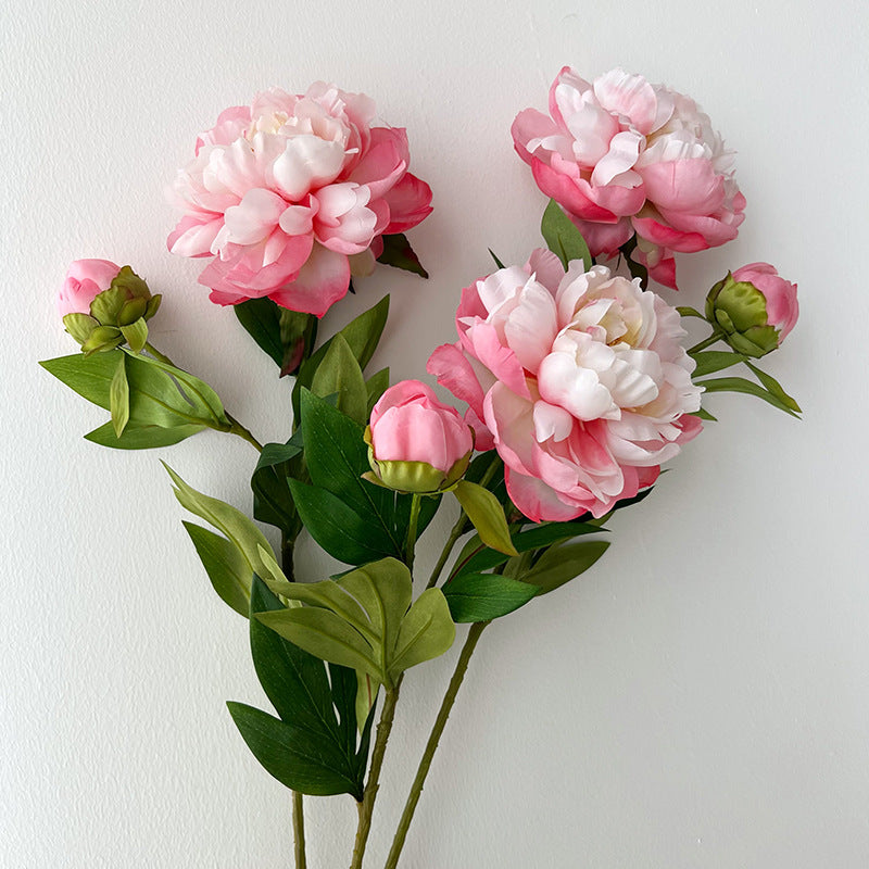 Realistic Double-Headed Peony Artificial Flowers – Stunning Faux Peony, Elegant Home Decor for Living Room and Dining Table Centerpiece, Gorgeous Silk Rose Arrangement