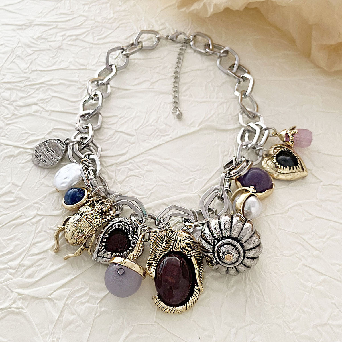 ZA Casual Luxury Vintage-Inspired Fashionable Pendant Chain Necklaces – Versatile and Artistic Jewelry for Women