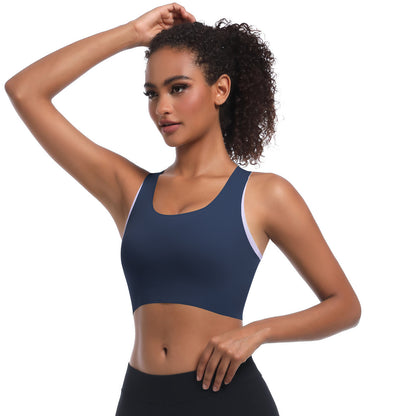 Seamless Color Blocked Sports Bra with Racerback Design Women s Comfortable Breathable Yoga and Running Tank Top