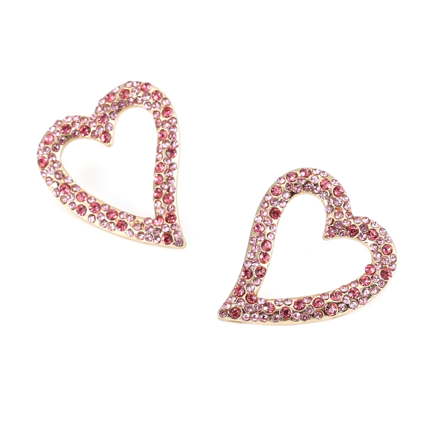 Chic Heart-Shaped Stud Earrings with Sparkling Rhinestones and Elegant Pearls – Available in 6 Stunning Colors for Every Occasion