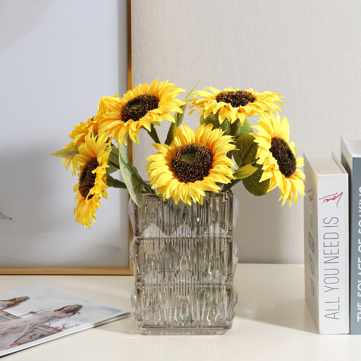 Charming Nordic-Inspired Sunflower Artificial Flowers | Perfect Home Décor for Living Rooms | Ideal Photography Prop and Stylish Decorative Accent